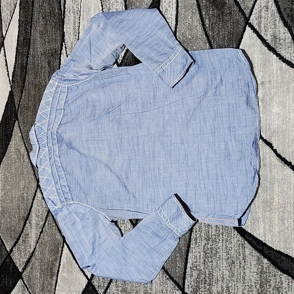 BUCKLE BLACK NO. 48 TAILORED FIT PEARL WHITE SNAP-BUTTON LONG-SLEEVED SHIRT M - Picture 10 of 14